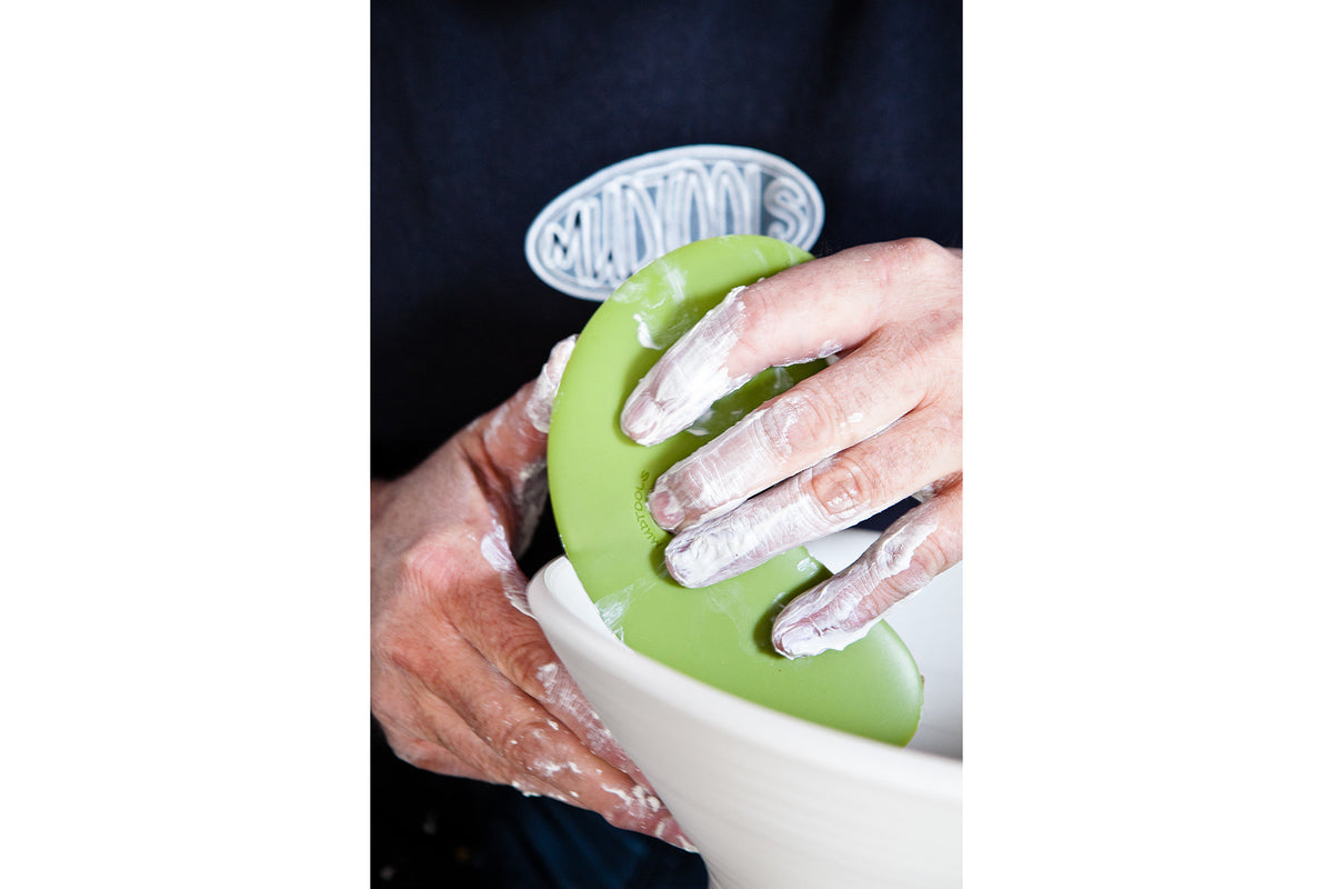 Artist Michael Sherrill using the Large Green Bowl Rib